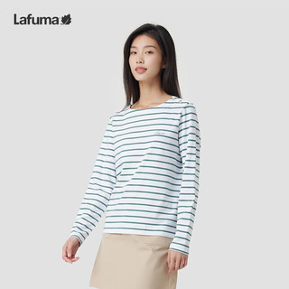 Lafuma 乐飞叶 长袖T恤女 户外2023春季条纹圆领休闲打底上衣 LFTS3AL26