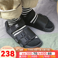 阿迪达斯 （adidas）三叶草露趾户外凉鞋男 夏季新款沙滩鞋魔术贴运动鞋女鞋GZ8409 GZ8409/黑色 36.5