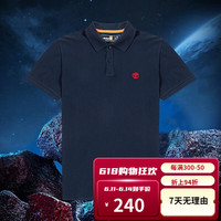 Timberland添柏岚POLO衫男士商务休闲纯棉透气短袖翻领T恤男 蓝色/红标 A2EPM433 XS/165