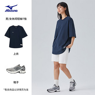 美津浓（MIZUNO）HERITAGE 男/女运动透气速干休闲短袖T恤 01/白色 M