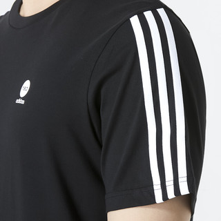阿迪达斯 （adidas）t恤男女装 23夏季新款户外运动服舒适纯棉半袖圆领休闲服短袖上衣 HN8779/纯棉黑色/现货直发 L/180CM/160斤