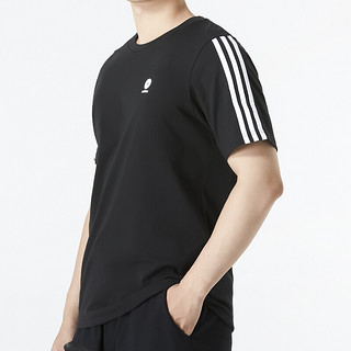 阿迪达斯 （adidas）t恤男女装 23夏季新款户外运动服舒适纯棉半袖圆领休闲服短袖上衣 HN8779/纯棉黑色/现货直发 L/180CM/160斤