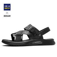 HLA 海澜之家 凉鞋男软底舒适爸爸凉拖休闲两用沙滩鞋HAALXM2AC80031 黑色44