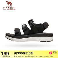 骆驼(CAMEL)凉鞋男士夏魔术贴休闲运动沙滩凉鞋拖鞋耐磨防滑户外徒步凉鞋 K23M162002,黑色,女 35