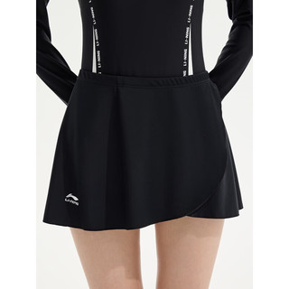 LI-NING 李宁 泳衣女士一片裙无惧走光女温泉游泳装备 0891 黑色 XXL