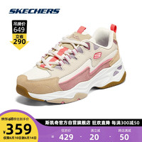 SKECHERS 斯凯奇 情侣鞋熊猫鞋149498 自然色/粉红色/NTPK 35