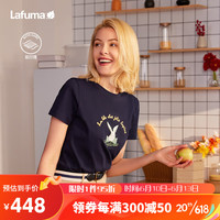 Lafuma 乐飞叶 短袖T恤女纯棉户外时尚运动休闲百搭兔子印花 LFTS3BS95