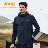 Jeep吉普2023春季单层冲锋衣男士户外防水透气登山服防风夹克外套