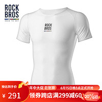 洛克兄弟(ROCKBROS)天路系列骑行排汗衫男女速干T恤上衣透气公路短袖打底衫 白色 L
