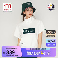 RYDER CUP莱德杯高尔夫服装女装短袖T恤23夏季新品时尚立领运动T恤女 白色 S