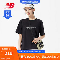 NEW BALANCE NB官方23新款女款春夏舒适简约运动T恤短袖 BK L