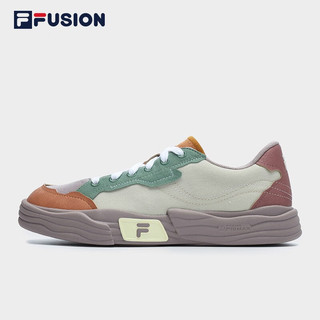 FILA 斐乐 FUSION官方潮牌男女鞋场下帆布鞋2023夏新款情侣运动鞋 米色/天蛾棕-AS-女款 39-女码