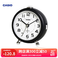 CASIO 卡西欧 小闹钟学生儿童闹铃钟时尚创意床头闹表男 卧室简约小夜灯闹钟女 黑色TQ-149-5PF