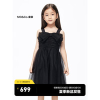 little MO&Co.little moco童装23夏装新款女童网纱无袖蝴蝶结连衣裙KBC2DRS002 黑色 110/52