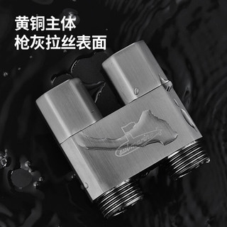 潜水艇（Submarine）角阀一进二出黄铜枪灰色双把双控三通三角阀4分双出水 一进二出角阀(4分)