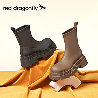 红蜻蜓 短靴女2022年冬季新款靴子舒适出街时尚马丁靴防水秋冬粗跟