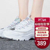 斯凯奇女鞋 23春季新款熊猫鞋耐磨透气潮流复古运动鞋厚底休闲鞋子 WHT/白/偏大半码 7/37/240