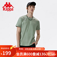 卡帕（Kappa）Kappa卡帕短袖2023新款男运动T恤休闲圆领印花半袖基础图案衫夏 坦克绿-3233 L