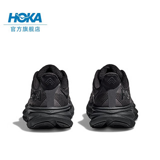 HOKA ONE ONE男款克利夫顿9跑步鞋Clifton 9李现同款舒适缓震轻盈回弹轻量透气 黑色/黑色 44/280mm