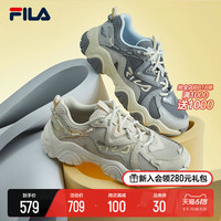 FILA 斐乐 猫爪鞋4代女鞋复古老爹鞋2023夏新款网面透气运动休闲鞋