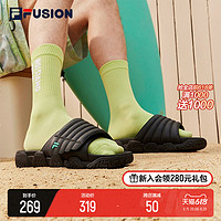 FILA FUSION斐乐潮牌面包拖鞋男鞋2023夏季防水凉拖魔术贴沙滩鞋