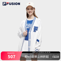 FILA FUSION斐乐潮牌女子编织外套2023夏新款时尚休闲宽松V领开衫