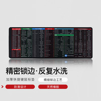 现代翼蛇 快捷键大全鼠标垫大号 锁边加厚办公游戏电脑键盘桌垫 黑色