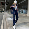 KBZ运动套装女 潮牌春秋款2023新款韩版时尚宽松减龄大码连帽两件套 蓝粉 4XL（建议体重165-180斤）