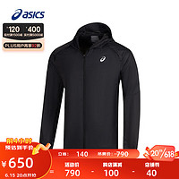 亚瑟士ASICS运动夹克男子轻量外套舒适跑步运动上衣 2011C858-001 黑色 L