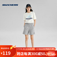 Skechers2023夏季女子简约透气针织短裤时尚运动裤 L223W139-004F 中花灰 L