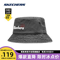 SKECHERS 斯凯奇 春季男女同款渔夫帽遮阳L223U081 碳黑/0018 均码