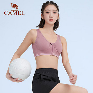 骆驼（CAMEL）运动内衣女聚拢无钢圈2023春夏瑜伽健身背心外穿防震文胸 9117，藤萝紫，女 L