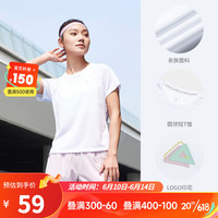匹克(PEAK)速干t恤女夏季新款跑步运动健身吸湿排汗透气短袖 大白 165/M