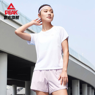 匹克（PEAK）速干t恤女夏季新款跑步运动健身吸湿排汗透气短袖 大白 165/M