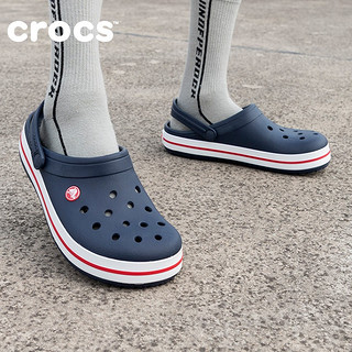 卡骆驰（crocs）男鞋女鞋洞洞鞋 23夏季新款沙滩鞋情侣鞋涉水鞋轻便拖鞋透气凉鞋 卡骆班/深蓝-辣椒红 M5W7(37-38/230mm)