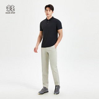 KOLON SPORT可隆速干T恤户外防晒运动短袖吸湿POLO衫 黑色BL 185/2XL