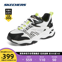 SKECHERS 斯凯奇 拼接运动鞋女机能鞋896134 白色/黑色/WBK 35.5