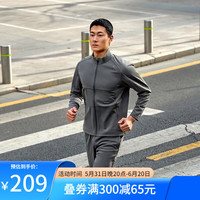 多威（Do-win）针织外套男春季卫衣男开衫立领款户外运动上衣夹克2622006B-M 灰绿色 3XL