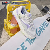 斐乐（FILA） FUSION斐乐潮牌BANK女鞋场下滑板鞋2023夏季新款厚底运动鞋 雪白/雨雾灰-SN 35.5