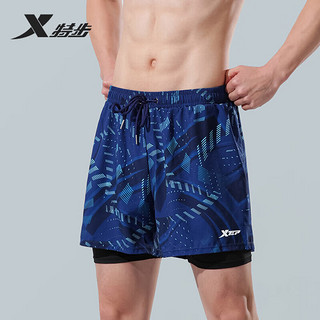 特步（XTEP）特步泳裤男士防尴尬双层游泳裤温泉沙滩游泳装备男 B220014