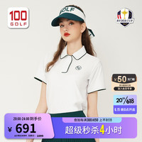 RYDER CUP莱德杯高尔夫服装女短袖23夏季时尚弹力运动翻领polo衫 白色 XS