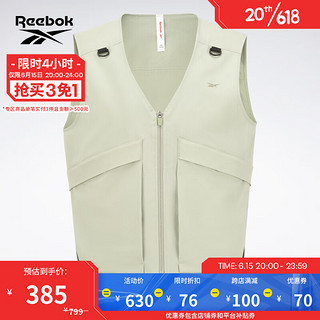 Reebok 锐步 官方2023夏季运动休闲男子时尚梭织夹克背心23RCS113M 23RCS113MGL3 A/M