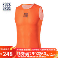 洛克兄弟(ROCKBROS)洛克兄弟天路系列骑行排汗衫男女速干背心透气上衣公路无袖打底衫 橙色 XS码