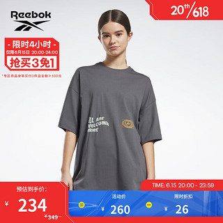 Reebok 锐步 官方运动休闲T恤女子23夏季新款TEE复古印花HS4272 HS4729 A/S