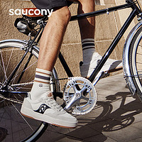 saucony 索康尼 CROSS JZ復古休閑鞋男女百搭透氣情侶板鞋米黑