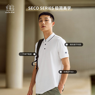 KOLON SPORT/可隆速干POLO衫 SCEO系列 男子户外吸湿运动抗菌短袖T恤 LHPT3MT567-IV 象牙白 180/XL