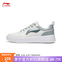 李宁（LI-NING）板鞋透气经典休闲鞋女鞋运动生活系列2023新款运动鞋AGCT340 云雾白/水灰绿-2 35