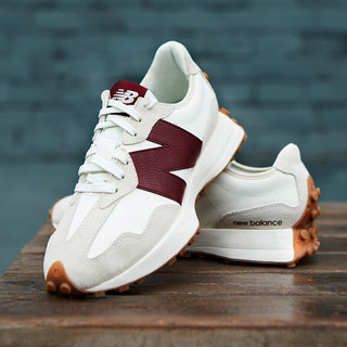 new balance 女鞋327系列舒适复古时尚潮流休闲运动鞋 灰色/米白/酒红