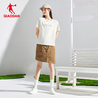 乔丹QIAODAN短袖T恤女士夏季轻薄速干运动冰感上衣 奶油白 XS