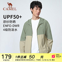 骆驼（CAMEL）户外防晒衣2023春夏新款男防紫外线外套皮肤衣 沙绿/海贝色，男 XXXL